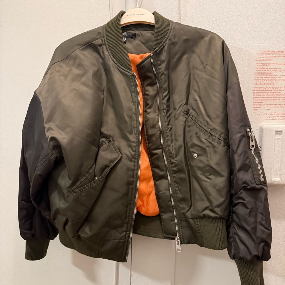Missguided Olive Bomber Jacket - Picture 2 of 2